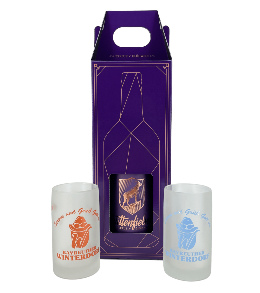 Hüttenfieber Glühwein + 2 Winterdorf-Tassen – Bundle